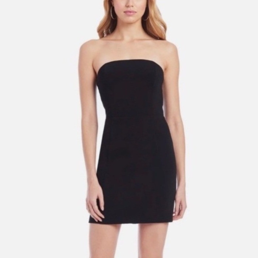 AMANDA UPRICHARD Strapless Mini Dress Size P/XS Black Fitted Cocktail Party Date